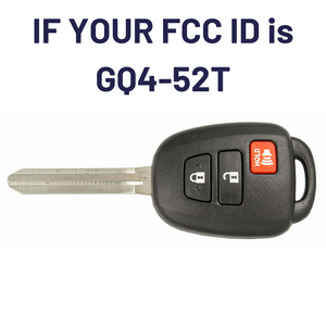 Toyota Tacoma Key and Remote ("H" Chip Key with 3 Button Remote)/GQ452T-3B-H - Tom's Key Company